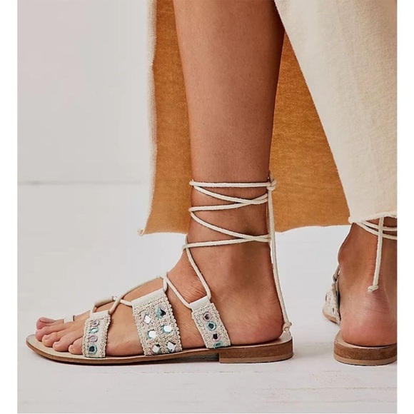 FREE PEOPLE NWOB Mantra Mirror Sandals / Natural - Picture 3 of 12